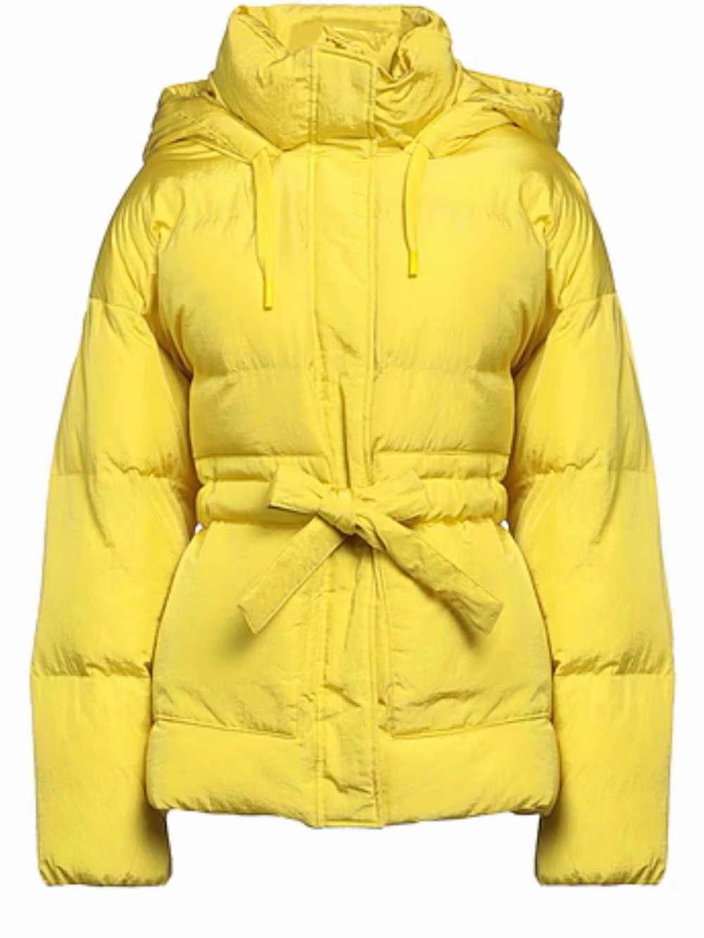 Oofwear- Women's Yellow Belted Puffer Jacket